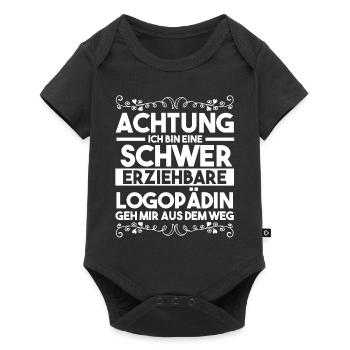 Logopädie Logopädin - Baby Premium Kurzarmbody - Schwarz - Vorne