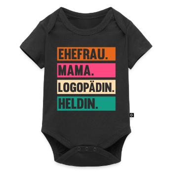 Mama Mutter Logopädie Logopädin - Baby Premium Kurzarmbody - Schwarz - Vorne