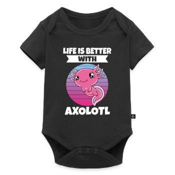 Funny Axolotl Cute Axolotl - Baby Premium short-sleeve bodysuit - black - Front