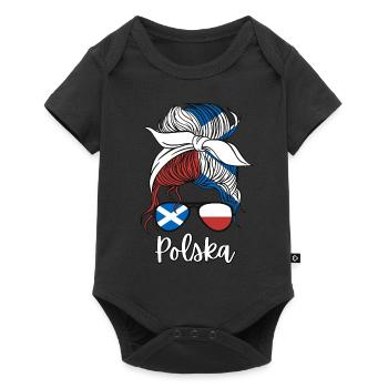 Polska Moitié Ecossais Moitié Polonais Fille Pologne - Body à manches courtes Premium Bébé - noir - Devant