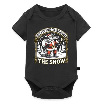 Alligator Santa Pun, Gator Hunting Christmas - Baby Premium Kurzarmbody - Schwarz - Vorne