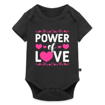 Le pouvoir de l’amour Saint-Valentin Drôle Enseignant-Élève - Body à manches courtes Premium Bébé - noir - Devant