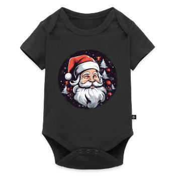 Père Noël drôle pour Noël - Body à manches courtes Premium Bébé - noir - Devant