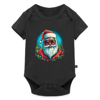 Père Noël drôle pour Noël - Body à manches courtes Premium Bébé - noir - Devant