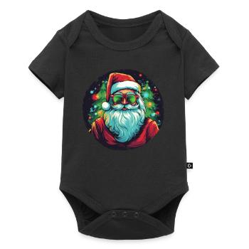 Père Noël drôle pour Noël - Body à manches courtes Premium Bébé - noir - Devant