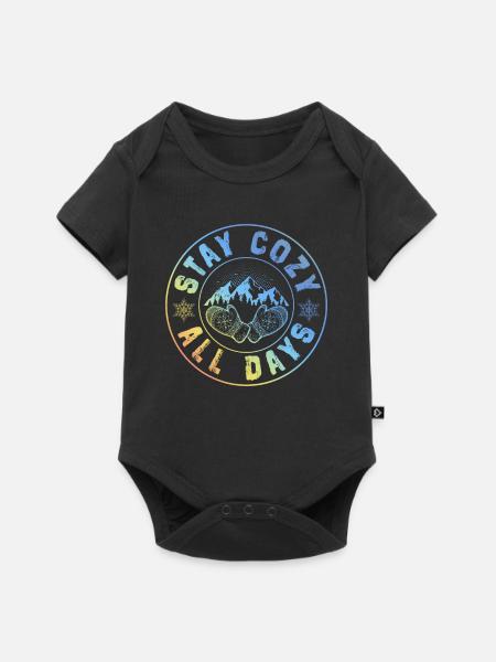 Winter Kalt Cozy - Baby Premium Kurzarmbody - Schwarz
