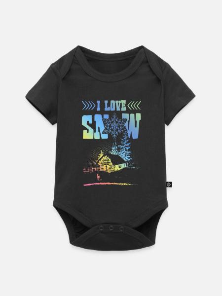 Ich liebe Schnee - Baby Premium Kurzarmbody - Schwarz
