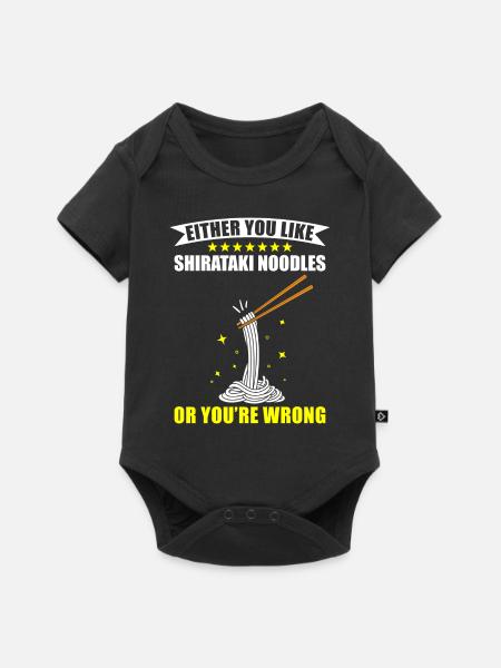 Shiritaki Nudeln - Baby Premium Kurzarmbody - Schwarz