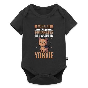 Amoureux du Yorkshire Terrier - Body à manches courtes Premium Bébé - noir - Devant