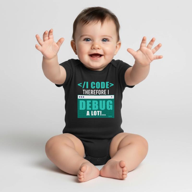 I Code Therefore I Debug Programming Computer Prog Baby Premium Kurzarmbody