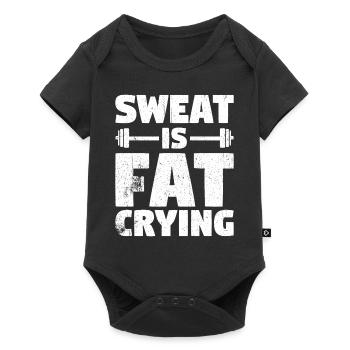 Sweat Is Fat Crying Fitness & Gym Weight Loss - Baby Premium Kurzarmbody - Schwarz - Vorne