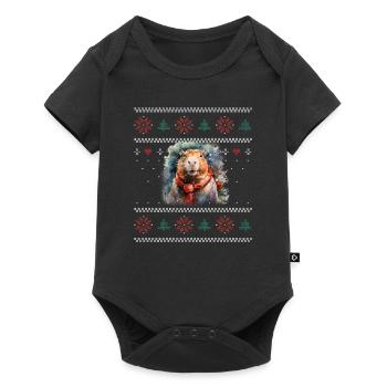 Christmas Capybara Winter Capybara Snow - Baby Premium short-sleeve bodysuit - black - Front