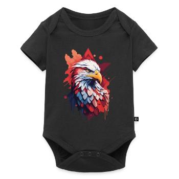 Aigle crête esthétique oiseau fierté Design - Body à manches courtes Premium Bébé - noir - Devant