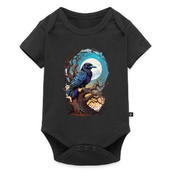Occult Raven Spirit Design Spiritual Bird - Baby Premium short-sleeve bodysuit - black - Front