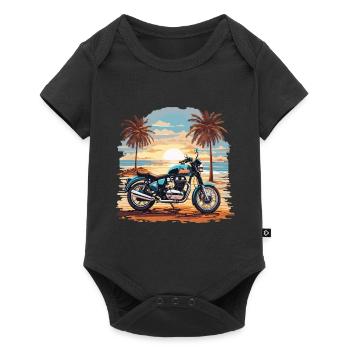 Motorcycle Beach Vintage Trip Biker Design - Baby Premium short-sleeve bodysuit - black - Front