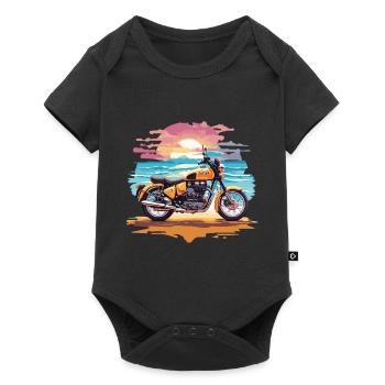 Moto rétro Aventure Moto Motard - Body à manches courtes Premium Bébé - noir - Devant