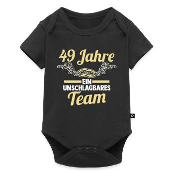 Ehe Zederne Hochzeit Seit 49 Jahren Verheiratet Ho - Baby Premium Kurzarmbody - Schwarz - Vorne