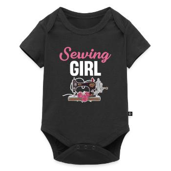 Sewing Girl Funny Seamstress Quilter Dressmaking - Baby Premium short-sleeve bodysuit - black - Front