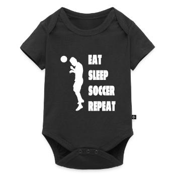 Fußballdesign Fußballspieler Fußballmannschaft - Baby Premium Kurzarmbody - Schwarz - Vorne
