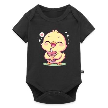 Kawaii Ducks Bubble Tea Boba Duck - Baby Premium short-sleeve bodysuit - black - Front