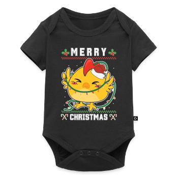 Merry Christmas Sweet Santa Chick - Ugly Christmas - Baby Premium short-sleeve bodysuit - black - Front