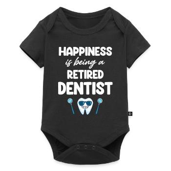 Happiness is being a retired dentist, - Baby Premium short-sleeve bodysuit - black - Front