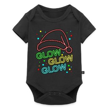 Glow Glow Glow Chapeau de Père Noël lumineux - Body à manches courtes Premium Bébé - noir - Devant