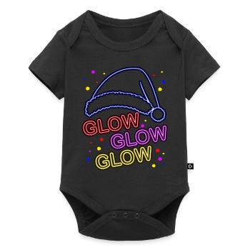 Glow Glow Glow Chapeau de Père Noël lumineux - Body à manches courtes Premium Bébé - noir - Devant