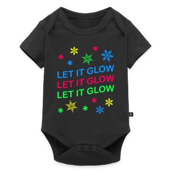 Let it Glow Colorful Snowflakes Festive - Baby Premium short-sleeve bodysuit - black - Front