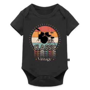 Vintage classic DRUMS - Baby Premium short-sleeve bodysuit - black - Front