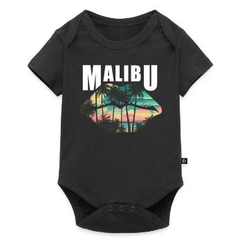 Malibu Beach Lips Tropical Summer Retro Sunset - Baby Premium Kurzarmbody - Schwarz - Vorne
