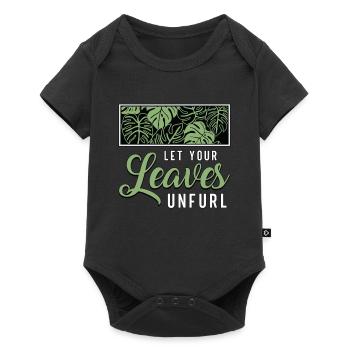 Monstera Laissez vos feuilles déployer des plantes d’intérieur de jardin - Body à manches courtes Premium Bébé - noir - Devant