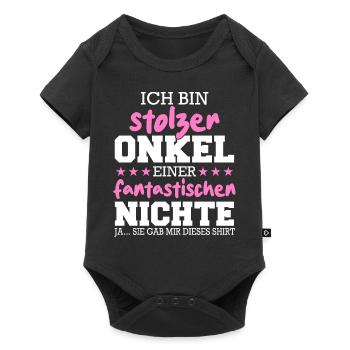 Onkel Patenonkel Familie Großonkel - Baby Premium Kurzarmbody - Schwarz - Vorne