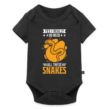 Propriétaire de serpent Snake Lover - Body à manches courtes Premium Bébé - noir - Devant