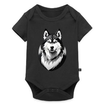 Husky Retro Dog Lover Chien Huskies Chiens - Body à manches courtes Premium Bébé - noir - Devant