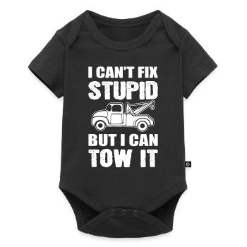 I Can't Fix Stupid But I Can Tow It Abschlepper - Baby Premium Kurzarmbody - Schwarz - Vorne