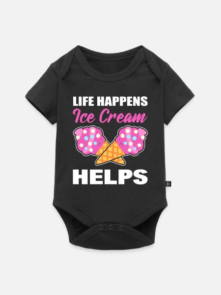 Eisliebhaber Eiscreme Scooper - Baby Premium Kurzarmbody - Schwarz