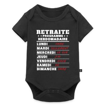 Retraite programme hebdomad retraite rigolo - Body à manches courtes Premium Bébé - noir - Devant