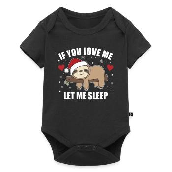 Si tu m’aimes, laisse-moi dormir Noël paresseux - Body à manches courtes Premium Bébé - noir - Devant