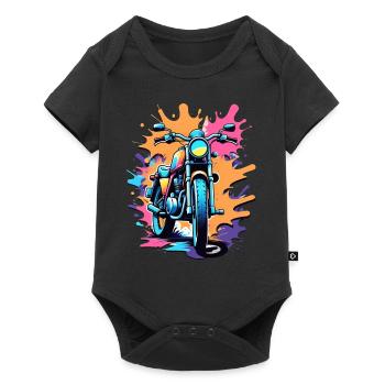 moto vintage style retro - graffiti - Body à manches courtes Premium Bébé - noir - Devant