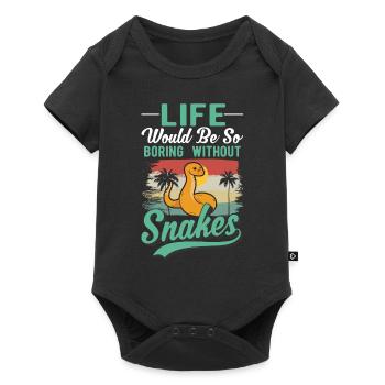 Schlangen Besitzer Schlangenliebhaber - Baby Premium Kurzarmbody - Schwarz - Vorne