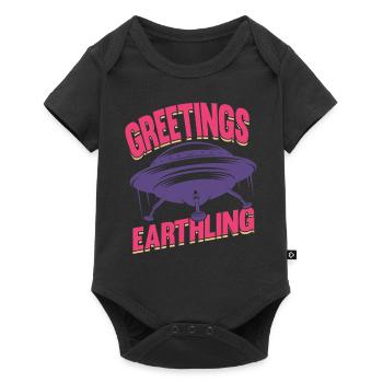 Alien, UFO, UAP, Space, Weltraum Flugobjekt - Baby Premium Kurzarmbody - Schwarz - Vorne