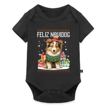 Collie Dog Feliz Navidog - Feliz Navidad Christmas - Baby Premium short-sleeve bodysuit - black - Front