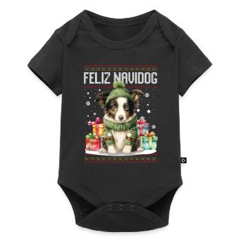 Border Collie Dog Feliz Navidog - Feliz Navidad Ch - Baby Premium short-sleeve bodysuit - black - Front