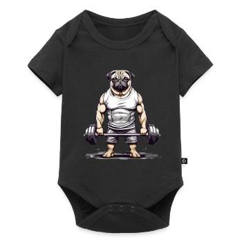 Muscular Pug Gym and Dog Lover - Baby Premium short-sleeve bodysuit - black - Front