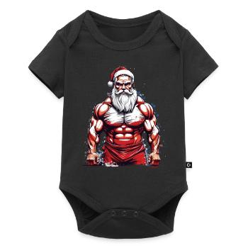 Entraînement de Noël du Père Noël de musculation - Body à manches courtes Premium Bébé - noir - Devant