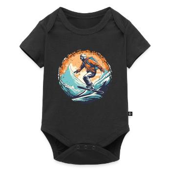 Snowboard ou ski puis après-ski - Body à manches courtes Premium Bébé - noir - Devant