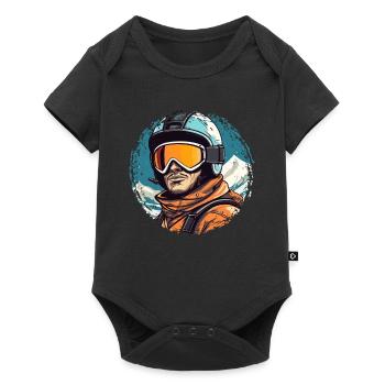 Snowboarding or skiing and then après-ski - Baby Premium short-sleeve bodysuit - black - Front