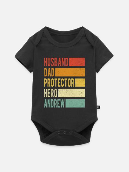 Andrew Name Papa Geschenk - Baby Premium Kurzarmbody - Schwarz