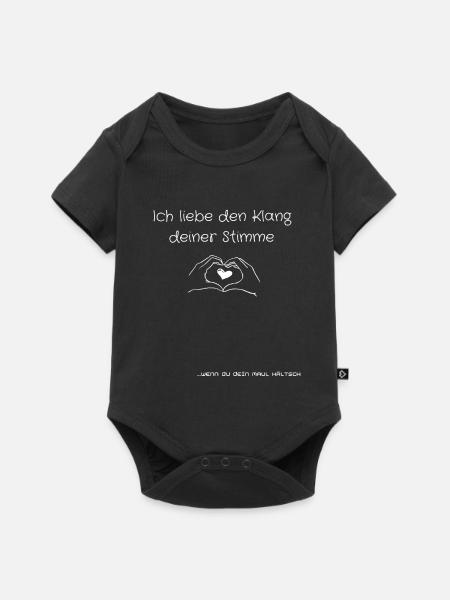 J’aime le son de ta voix quand tu... - Body à manches courtes Premium Bébé - noir